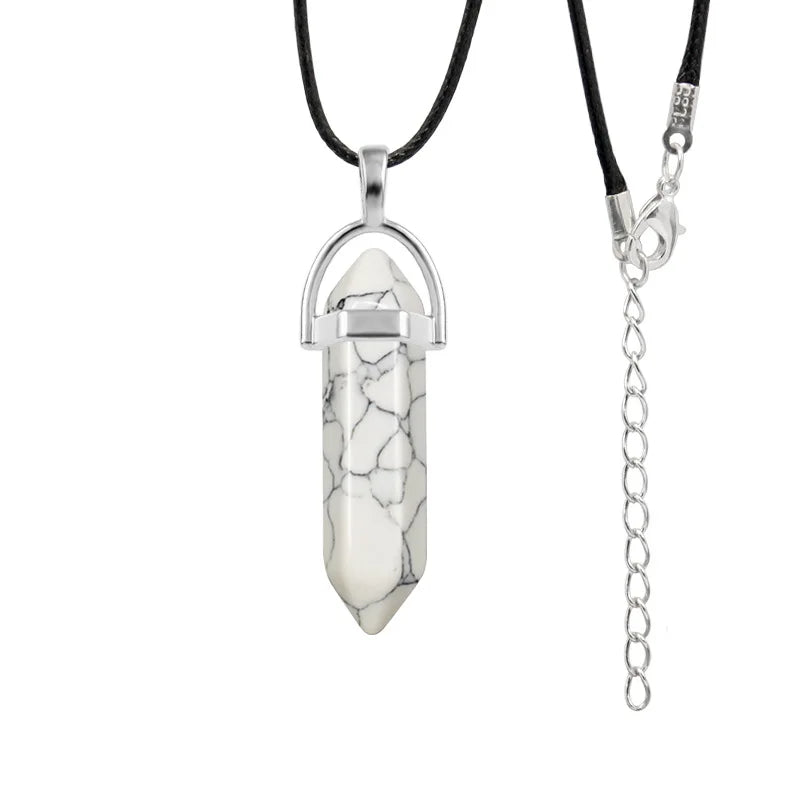 Hexagonal Column Quartz Necklace