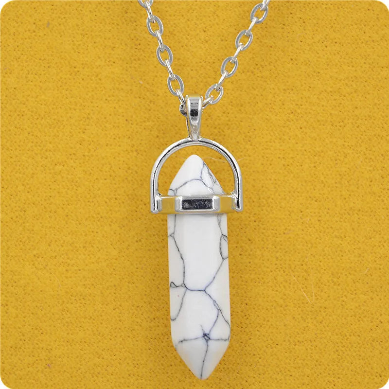 Hexagonal Column Quartz Necklace