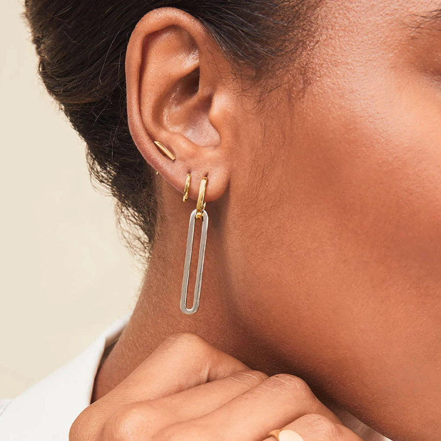 Gold Silver Geometric Hoop Earrings