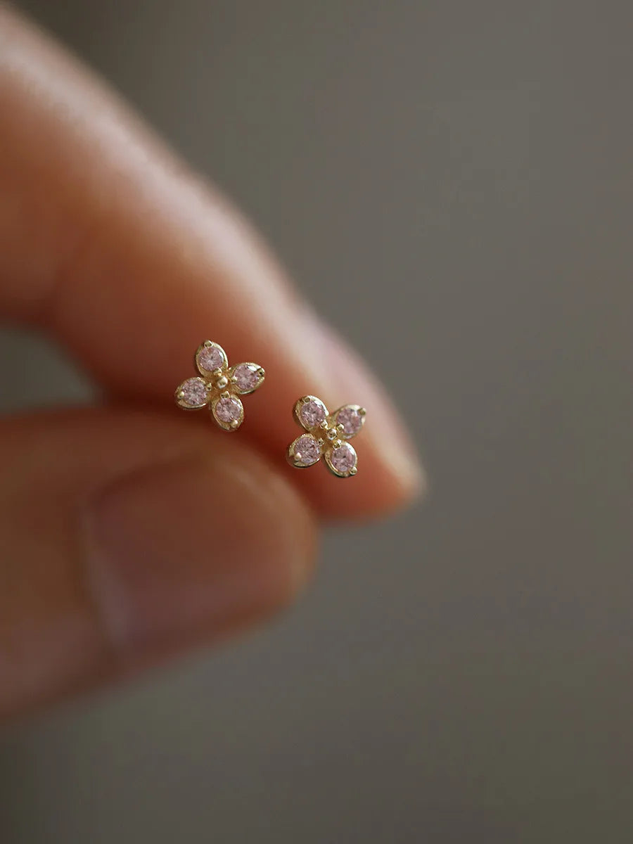 Gold and Silver Plated Crystal Stud Earrings