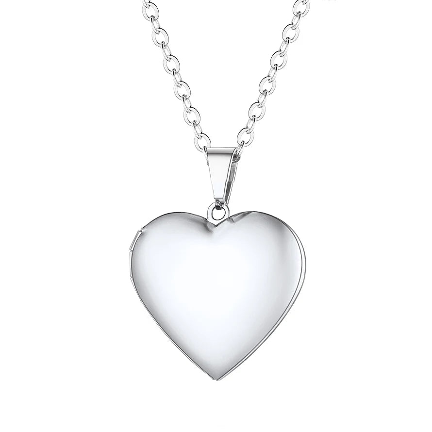 Heart Frame Memory Locket Pendant Necklace