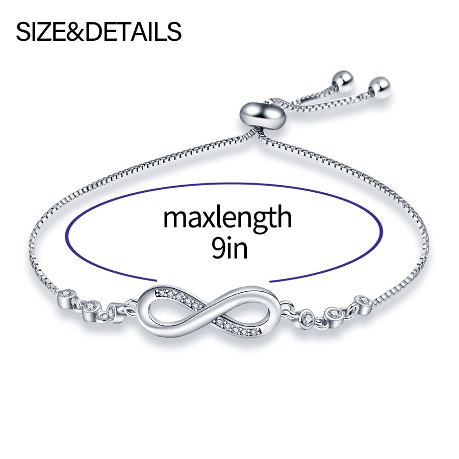 925 Sterling Silver Infinity Bracelet