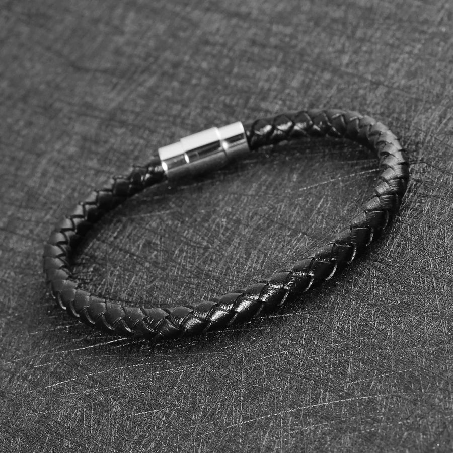 100% Genuine Braided Leather Bracelet