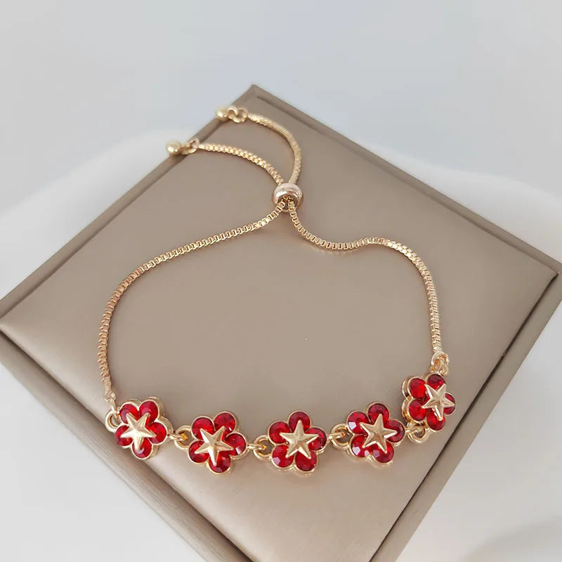 Elegant Inlaid Flower Rhinestone Bracelet