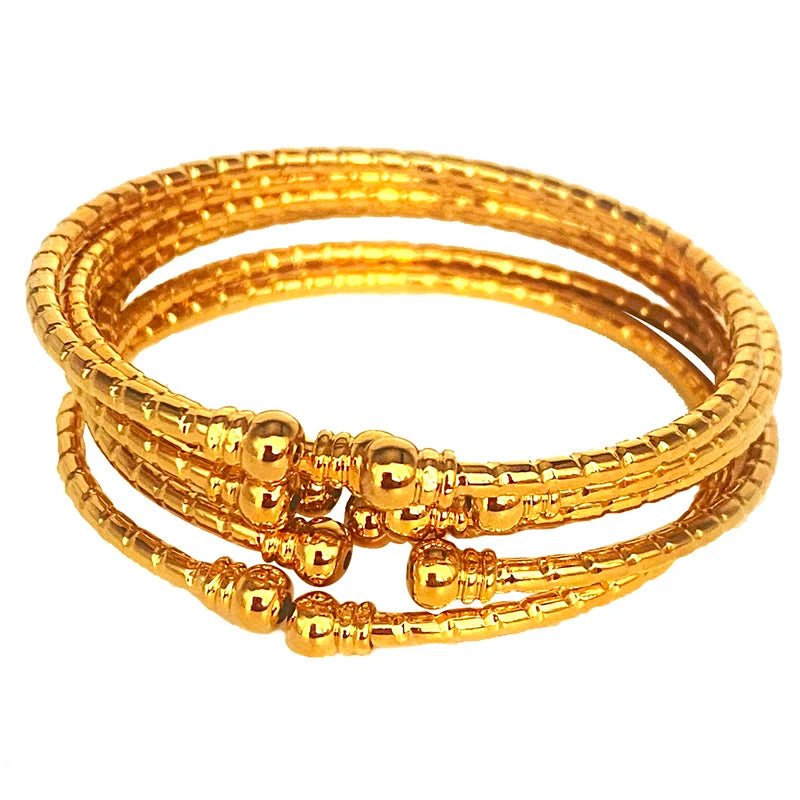 3MM/6pcs Etnic Gold Bangle