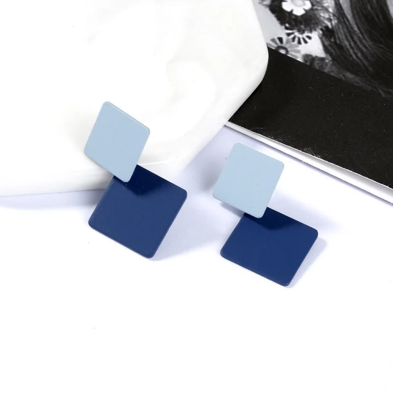 Bohemian Blue Geometric Earrings