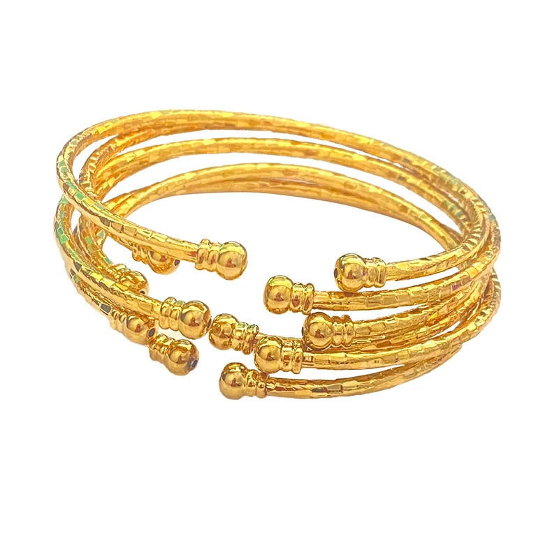 3MM/6pcs Etnic Gold Bangle