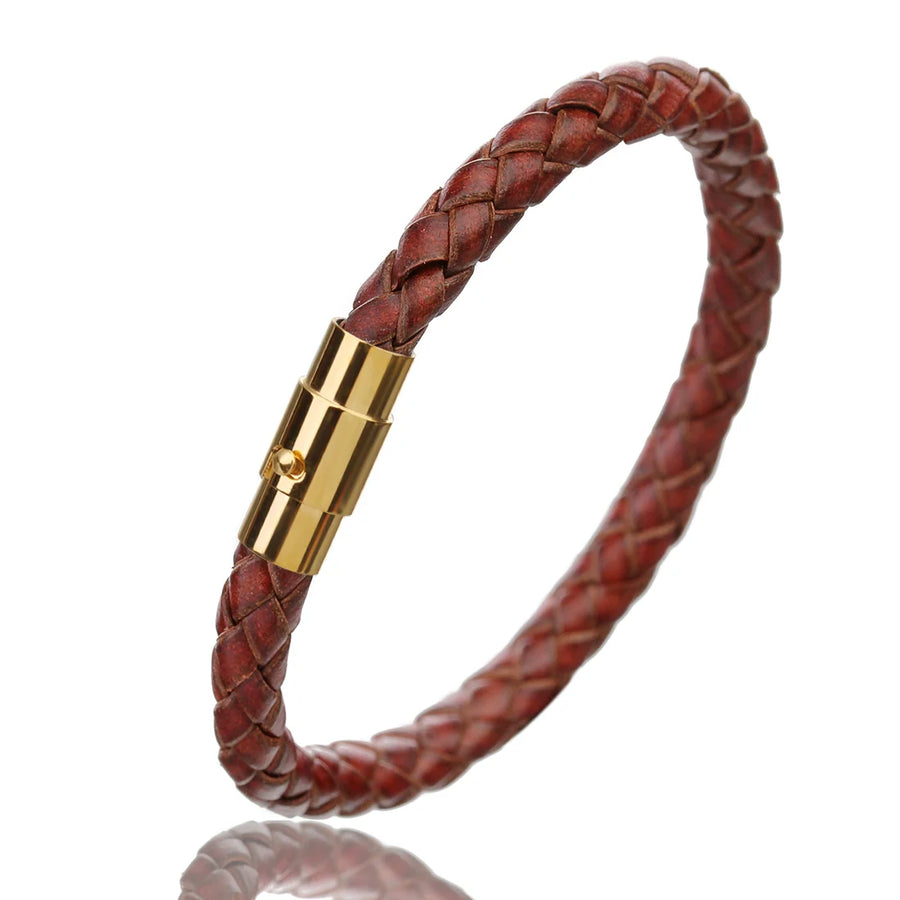 100% Genuine Braided Leather Bracelet