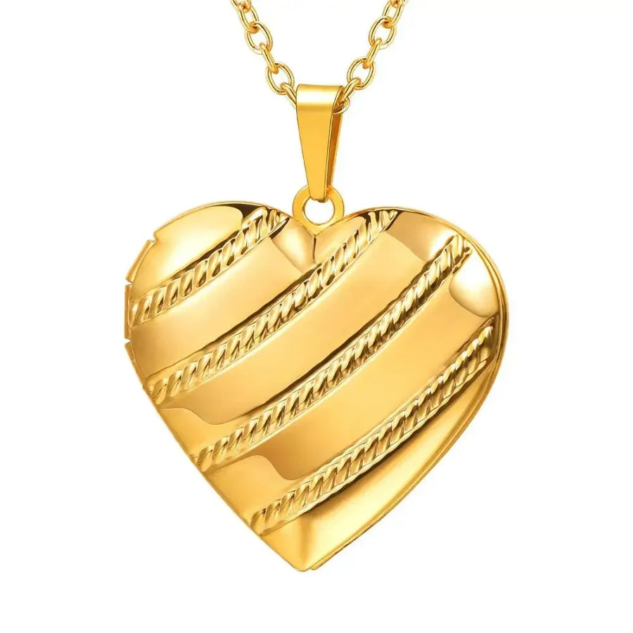 Heart Frame Memory Locket Pendant Necklace