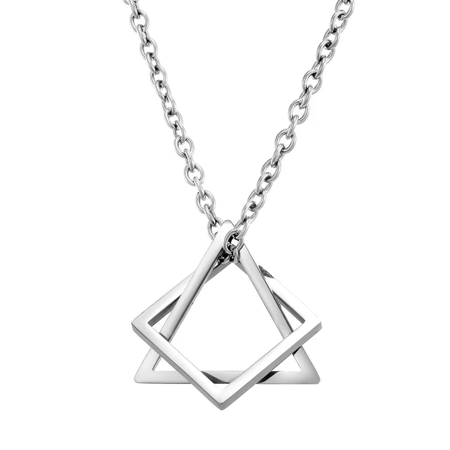 Geometry Square Triangle Pendant Necklace