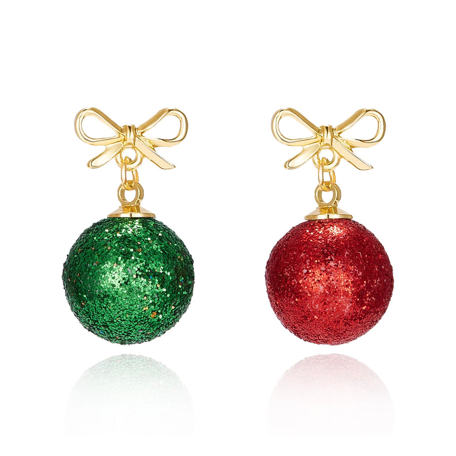 Resin Snowflake Star Light Ball Christmas Earrings