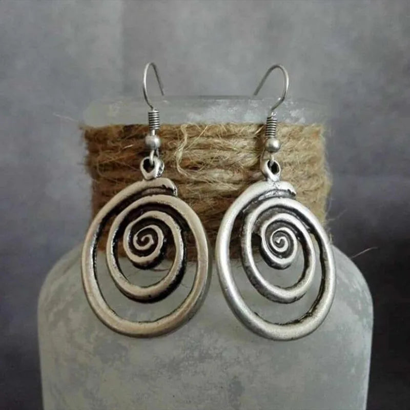 Ethnic Metal Round Earrings