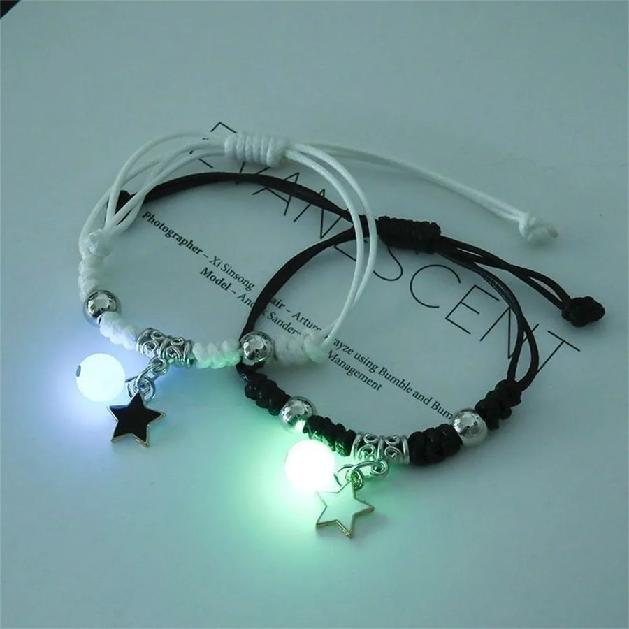 Luminous Couple Bracelets Matching Charms