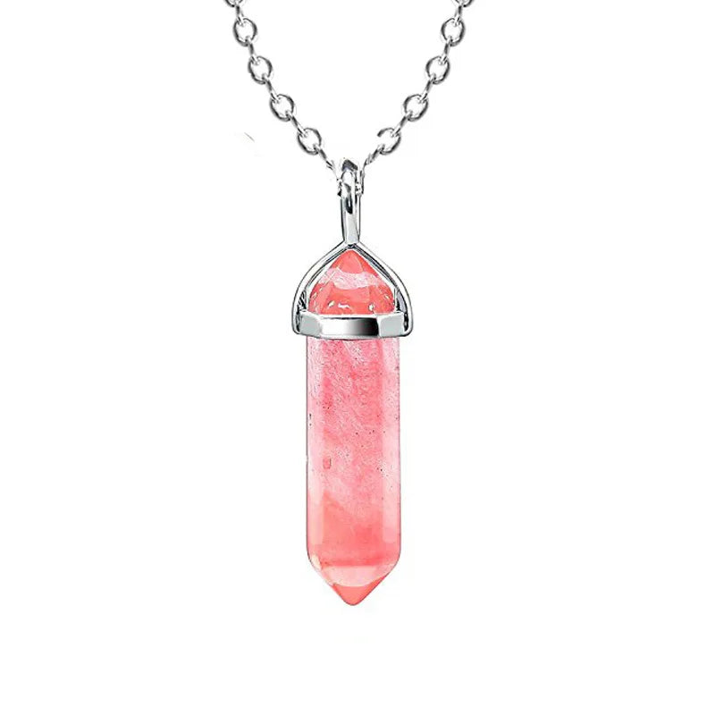 Hexagonal Column Quartz Necklace