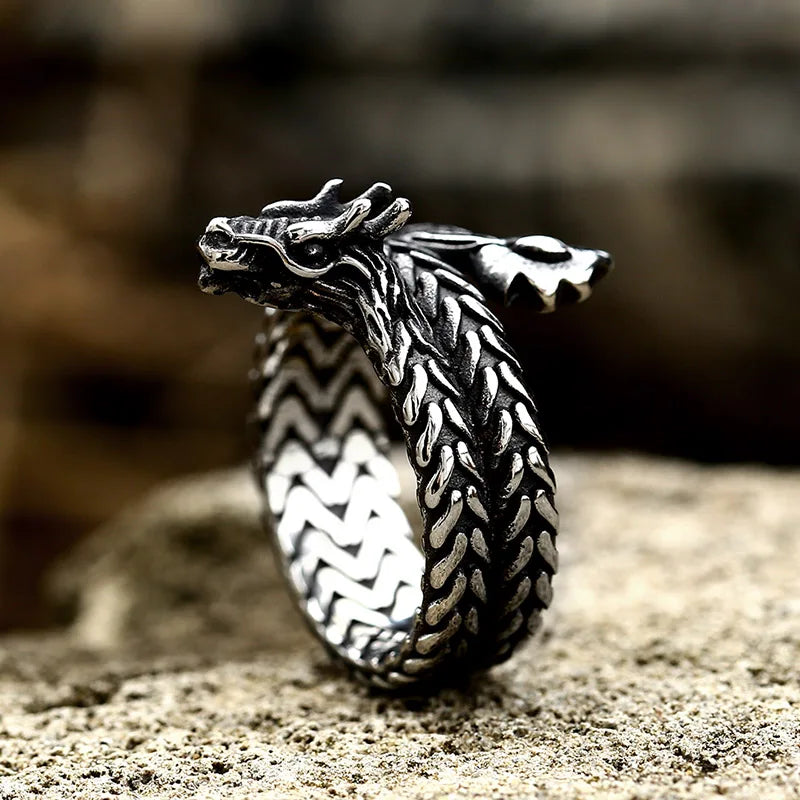 Black Dragon 316L Stainless Steel Ring