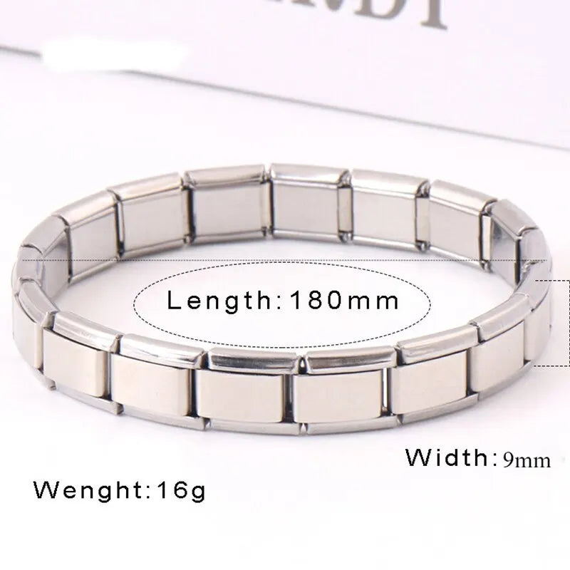 Simple Trendy 9 mm Wide Stainless Steel Bracelet