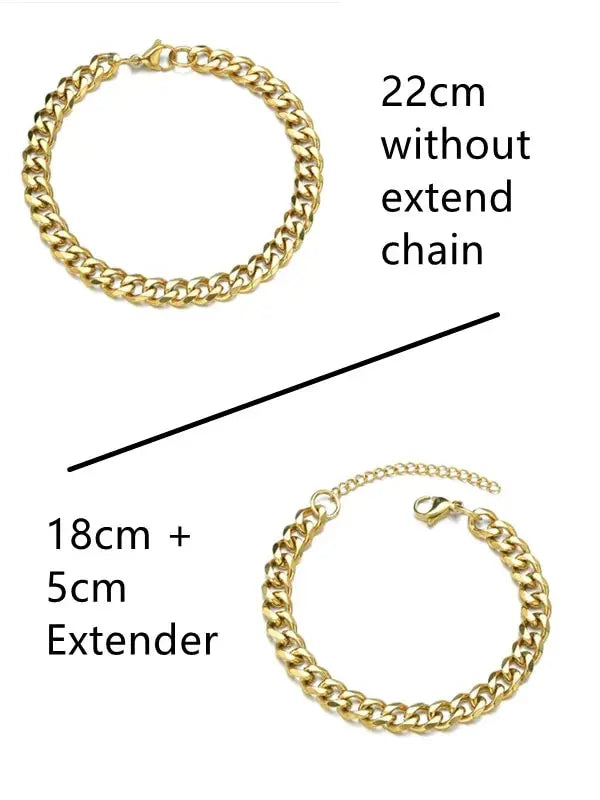 High Quality Curb Cuban Link Chain Bracelet