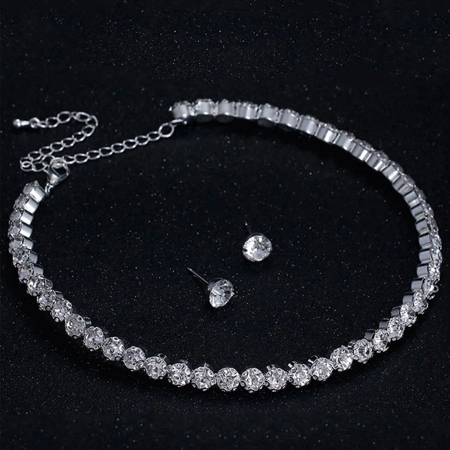 Silver Color Cubic Zircon Wedding Jewelry Sets