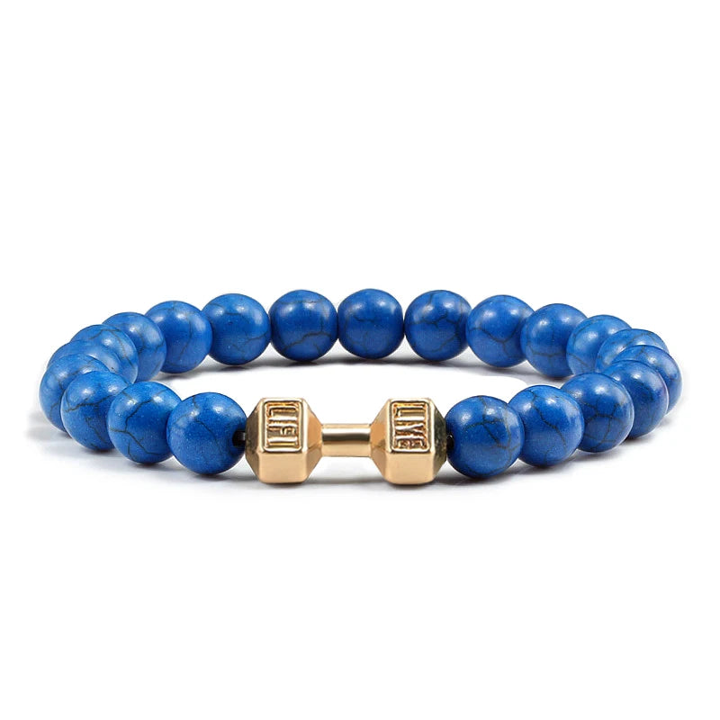 High Quality Stone Dumbbell Charm Bracelet