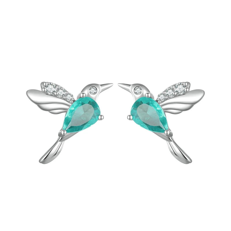 925 Sterling Silver Hummingbird Stud Earrings