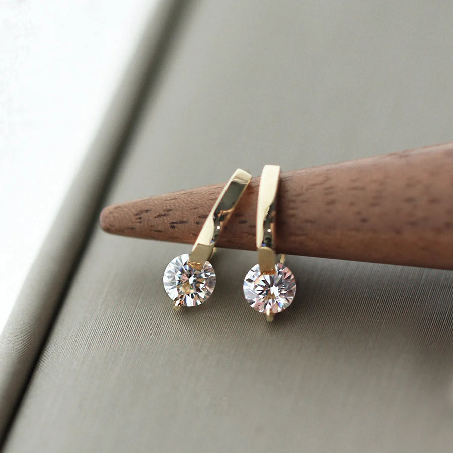 Gold and Silver Plated Crystal Stud Earrings