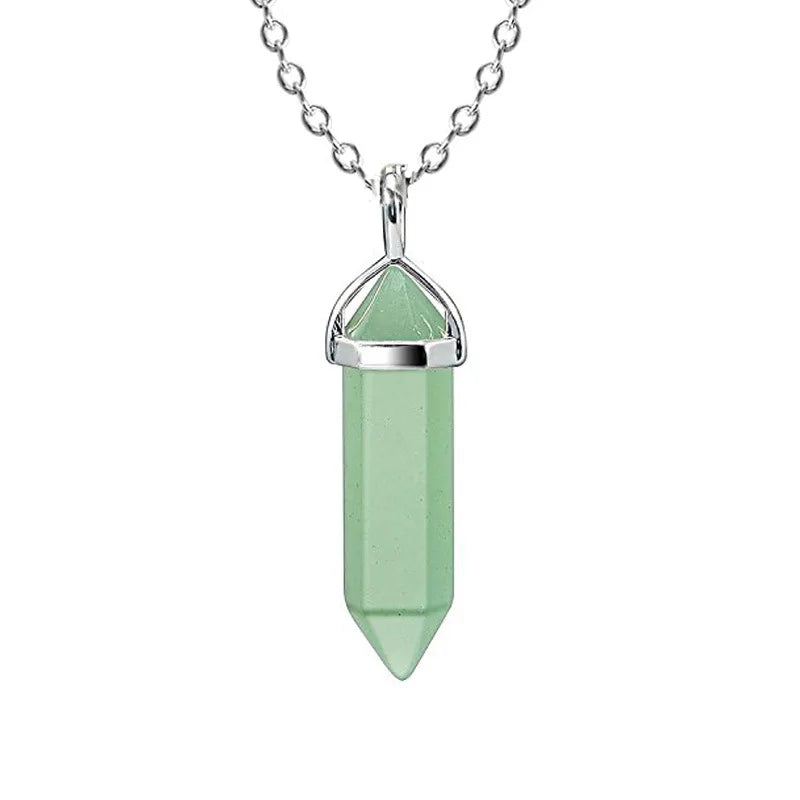 Hexagonal Column Quartz Necklace