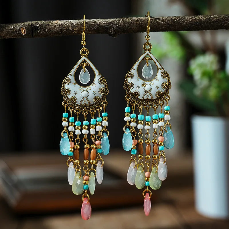 Bohemian Ethnic Fringed Tassel Earrings